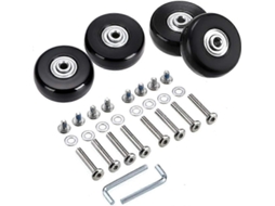 Rebe-set De 4 Rodas De Repuesto Para Mala 50x18mm (preto) Com Eixos E Ferramentas