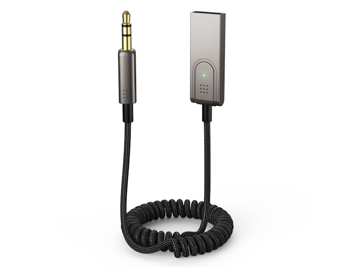 Cabo Auxiliar Bluetooth Para Carro/ Adaptador Carro Cinza