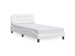 Bed Frame, Bed Frames Vidaxl Branco Couro Artificial (100 X 200 Cm)