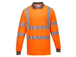 Polo Manga Longa Alta Visibilidade Algodão Conforto / Laranja / L Portwest