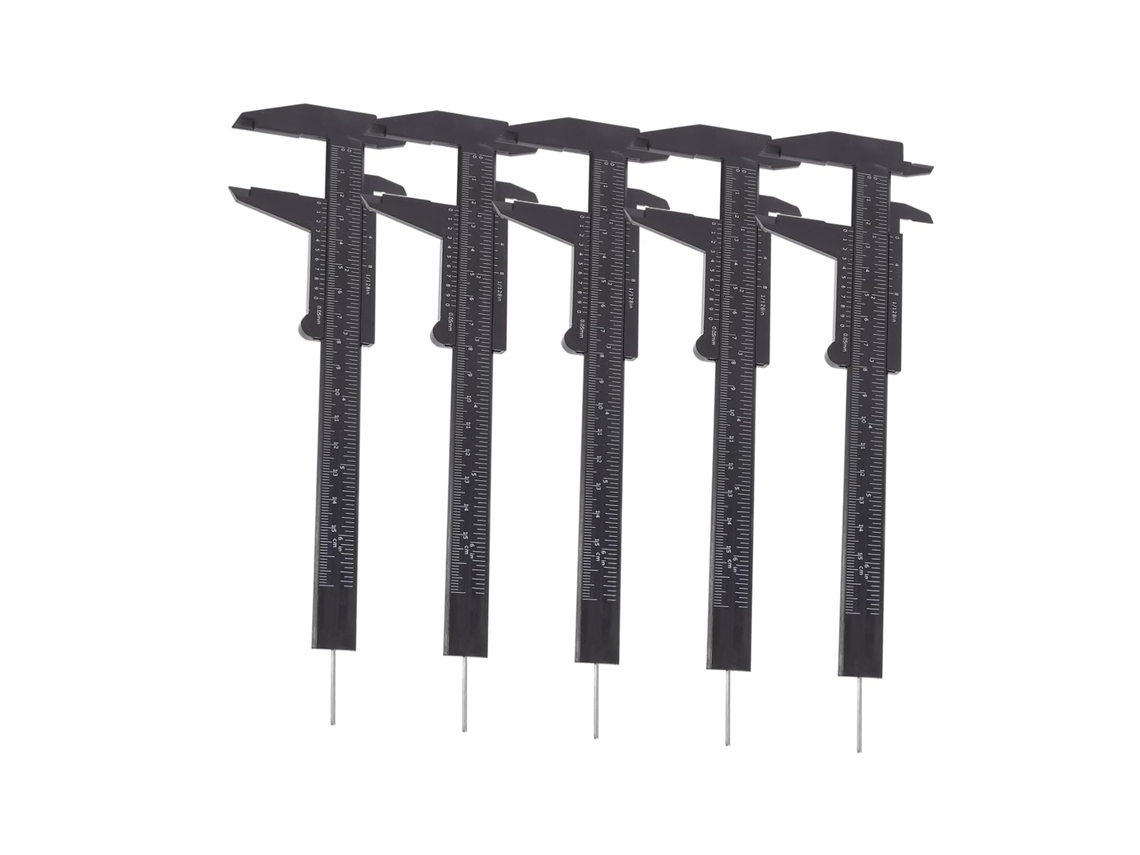 Conjunto De 5 Paquímetros Deslizantes Pretos Para Fabricação Joias