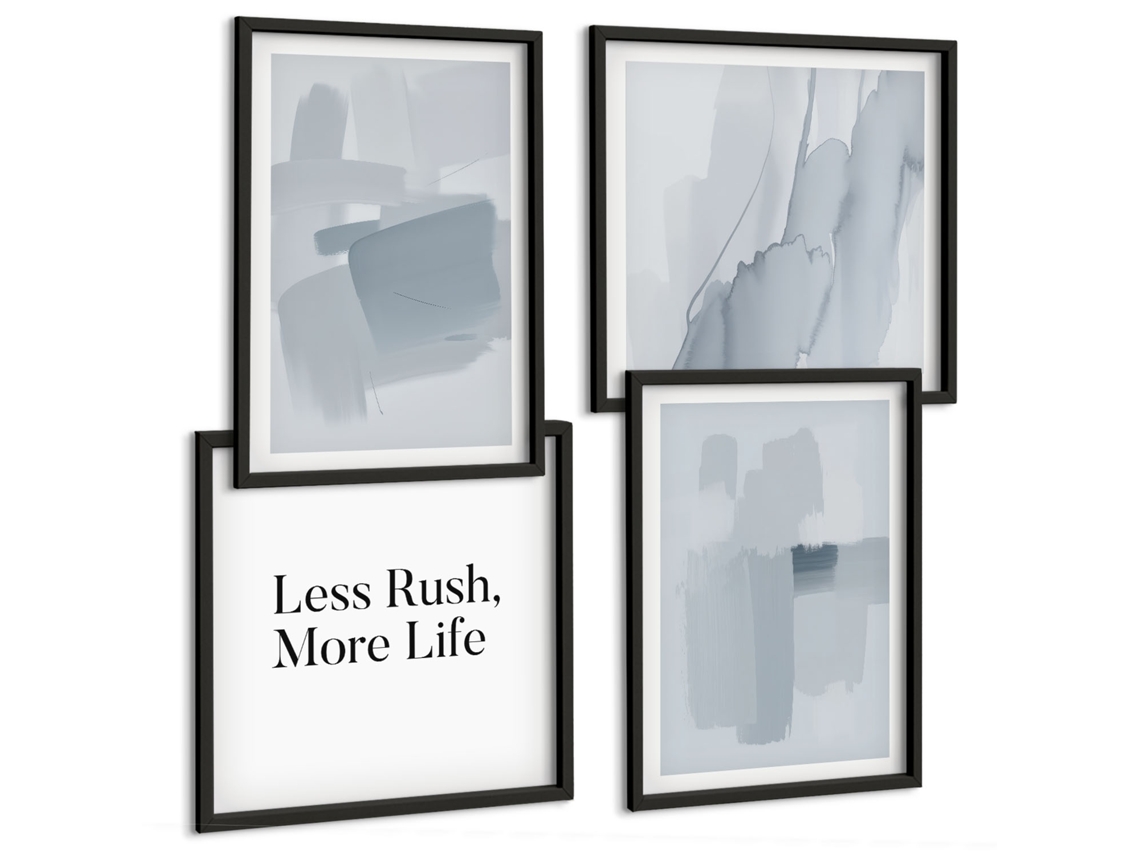 Composição De Quadros Gráficos Modernos Minimalistas Espelharte (4 Peças)