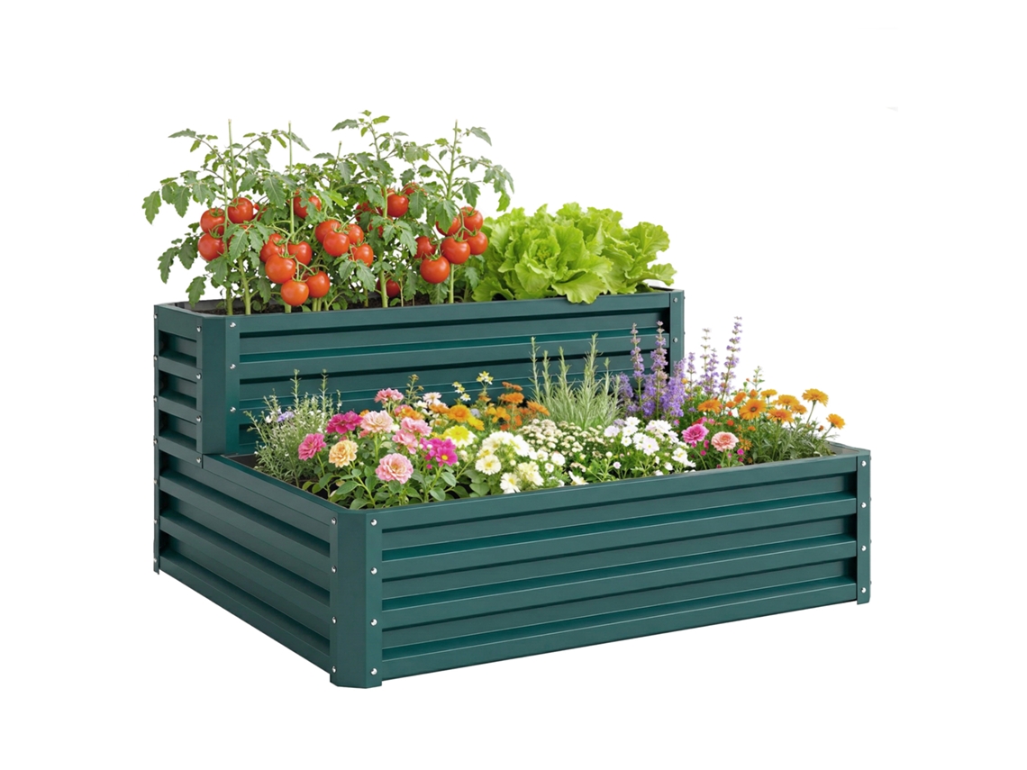 Jardineira de parede de madeira com treliça BTFORUS,3 vasos móveis,60x16x80cm,natural