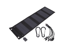 Laxiscreed Carregador Solar Dobrável De 15w Impermeável Com Usb, Ideal Para Viagens E Aventura