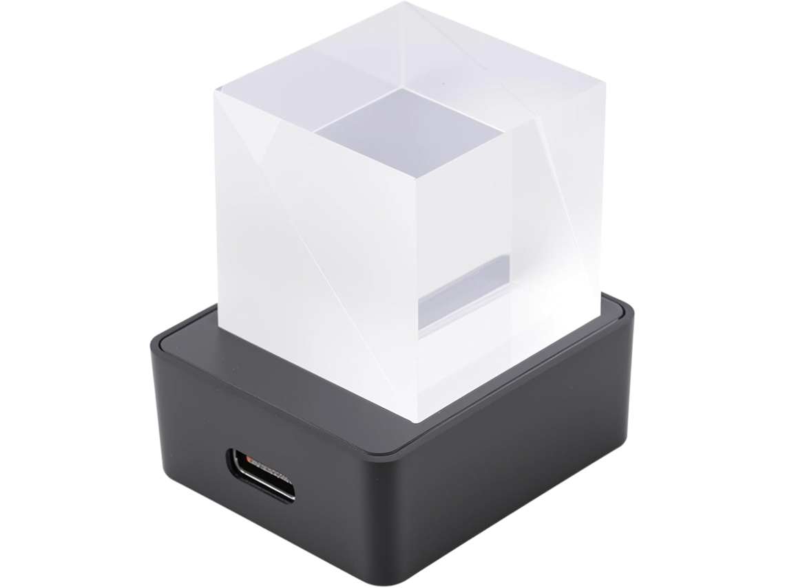 Relógio Digital Inteligente Com Previsão Do Tempo, Display Holográfico 3d E Cubo De Cristal Led Para Gokoco