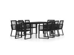 Dining Set, Dining Sets Vidaxl Preto Aço (mesa Com 200 Cm De Comprimento)