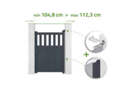 Portão Ajustável Em Largura 1m Santis H.140cm Alumínio Cinza Casanoov