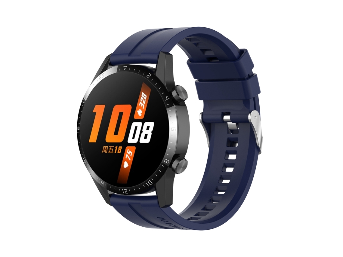 Bracelete de Smartwatch para Huawei Watch Buds / Watch 3 Pro Nova com fivela de prata de silicone de 20 mm (azul meia-noite)