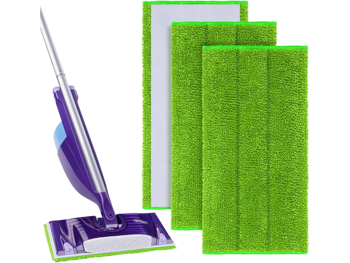 3 panos de microfibra laváveis, reutilizáveis, para limpeza de pisos, sem marca