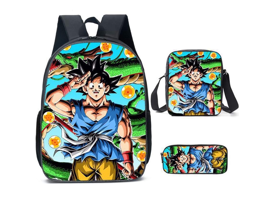 Conjunto Escolar 3 Peças, Estampa De Desenho Animado Com Mochila E Estojo Para Estudantes