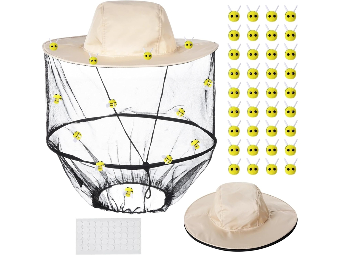 Conjunto De 2 Chapéus De Apicultor Com Véu E Feltro De Abelha