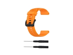 Bracelete Para Garmin Instinct Listras Horizontais Silicone Laranja