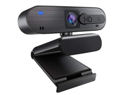 Webcam HD com microfone para PC, webcam 1080P com capa deslizante, webcam USB com clipe para jogos e transmissão ao vivo, Bestvite (preta)