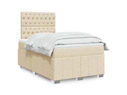 Vidaxl Cama Boxspring Com Colchão 120x190 Cm Tecido Cor Creme