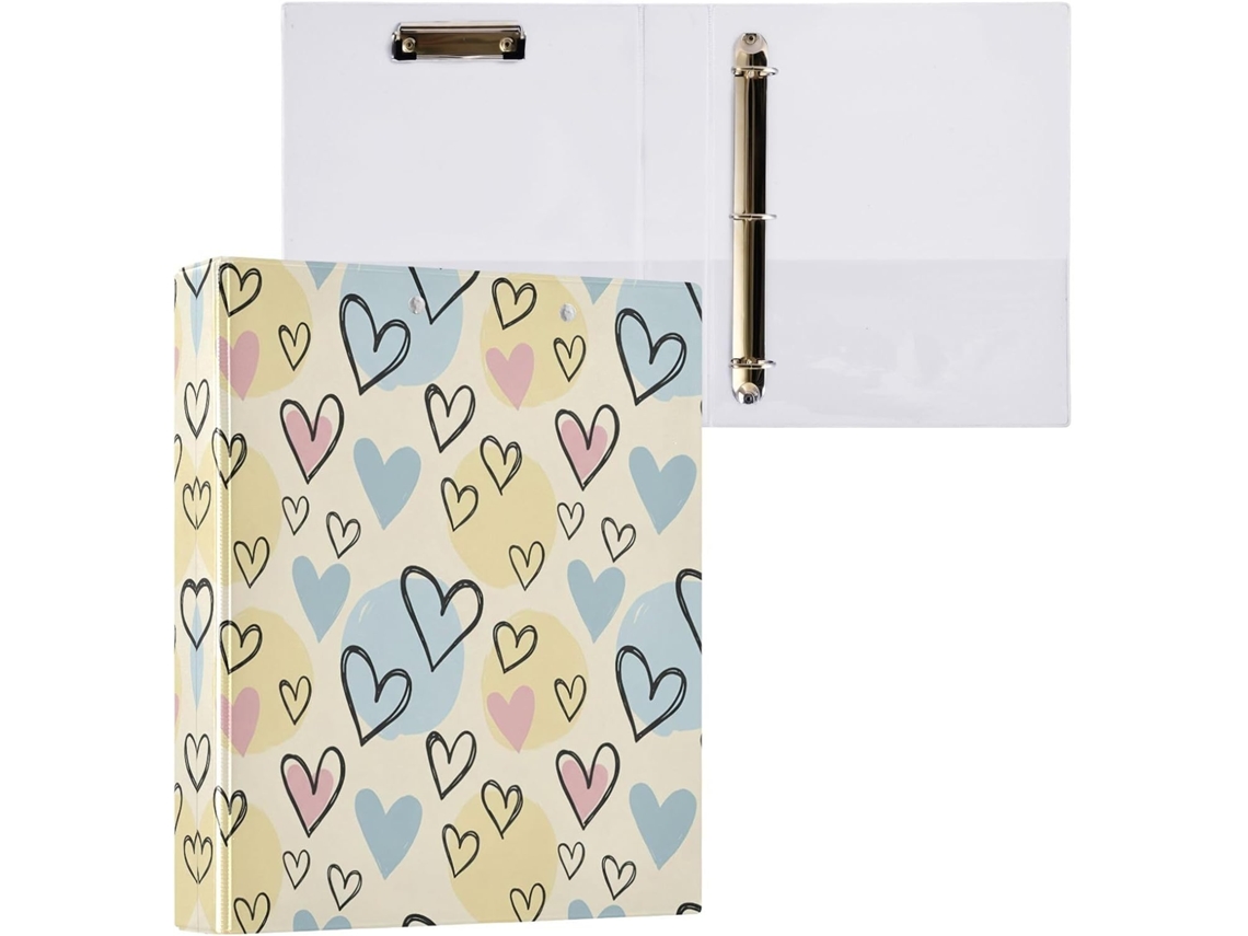 Pasta de 3 Argolas para Papel Tamanho Carta , Organizador Redondas com Prancheta, Suporte Pran (27,9 X 21,6 Cm)