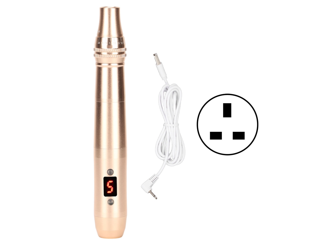 Lápiz De Microagujas Eléctrico Recargable Com 5 Velocidades E Luzes Vermelha/azul Máquina De Beleza Portátil Para Uso Em Casa