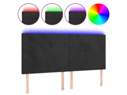 Led Headboard, Led Headboards Vidaxl Preto Veludo (160 X 5 X 118/128 Cm)