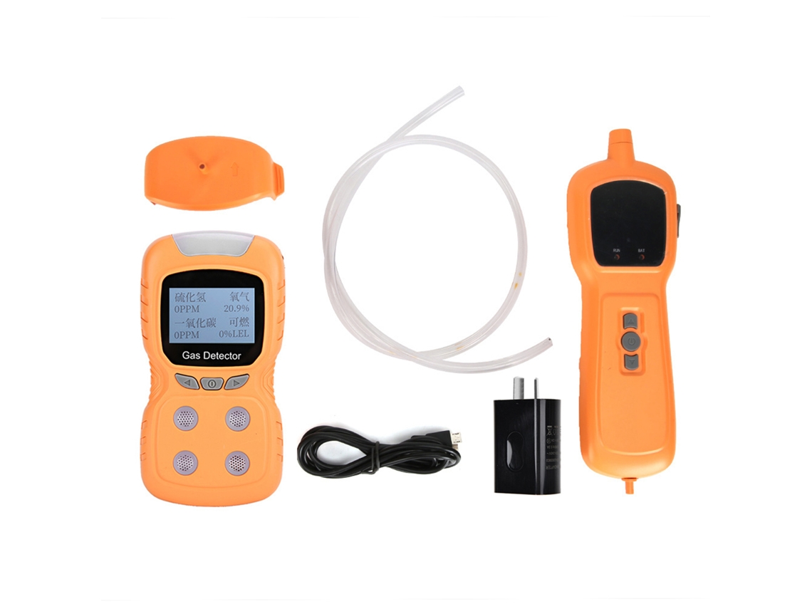 Detector De Gás Portátil 4 Em 1 Com Lcd, Alarme Co/h₂s/o₂/ex, Sirene, Monitor De Vazamento E Segurança