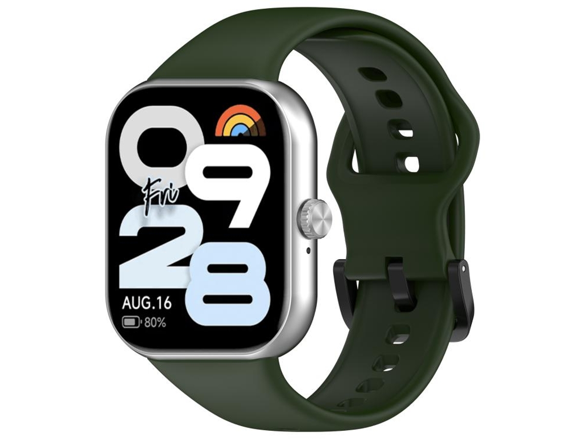 Bracelete para Redmi Watch Move Silicone Macio com Fivela de Aço Preta Verde XIAOMOYU