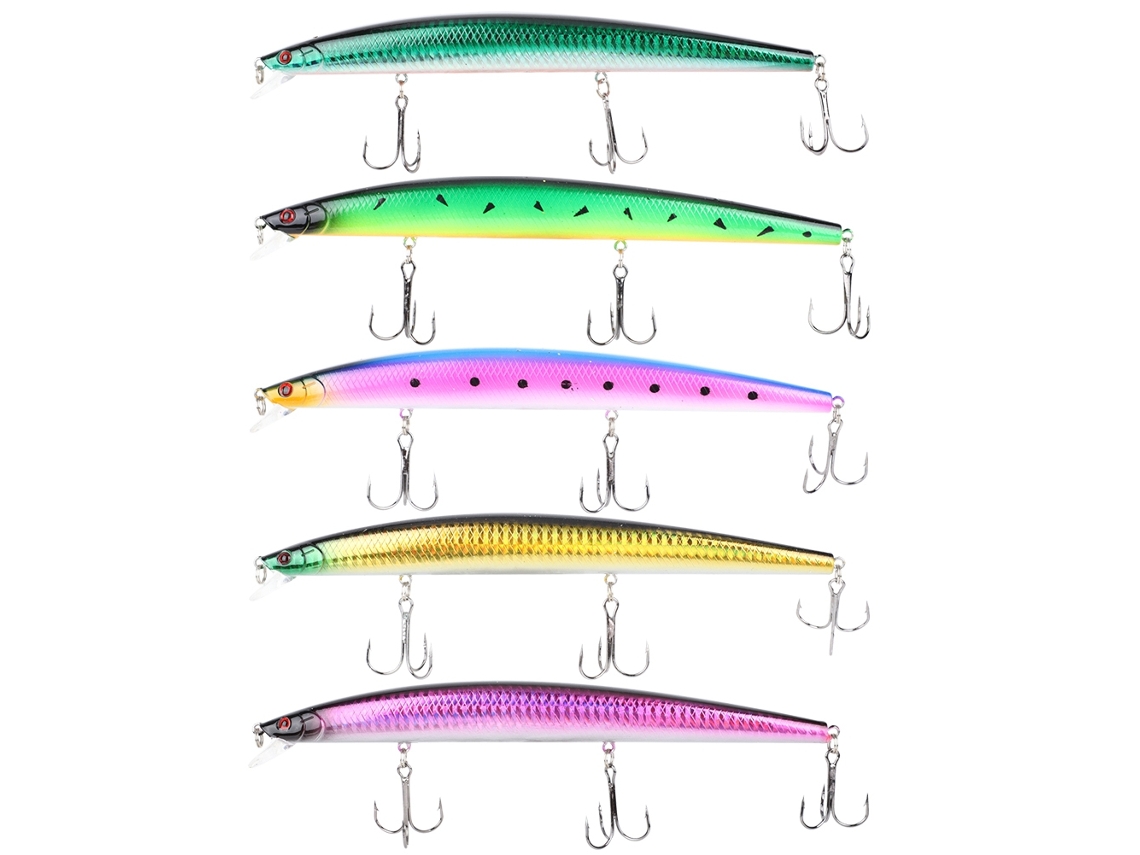 Lure (long Cast Bionic) Big Long Fish 18cm/23.5g Minnow Sea Fishing Lure Y196 (5 Pcs)