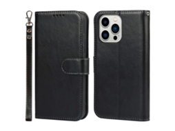 Capa Para Iphone 14 Pro Max Pele Sintética Preto