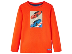T-shirt De Manga Comprida Para Criança Laranja Brilhante 128
