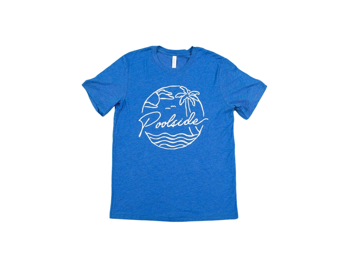 Poolside Retro Badge T shirt ROCKINSTONE Unisex Adults Best Sellers Size:m
