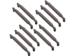 Conjunto De 10 Puxadores Armário Cinza Maciço Com Parafusos, Distância Entre Furos De 128mm, Para Gavetas De Armários