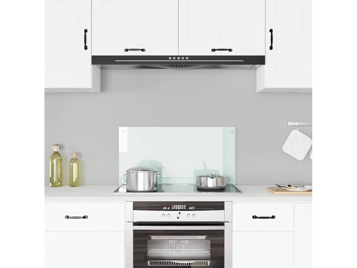 Vidaxl Painel Anti-salpicos De Cozinha 80x40 Cm Vidro Temperado Cor Leitosa