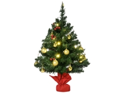 Mini árvore de Natal EOOCOO (60 Cm, com Bolas e Lâmpadas Led)