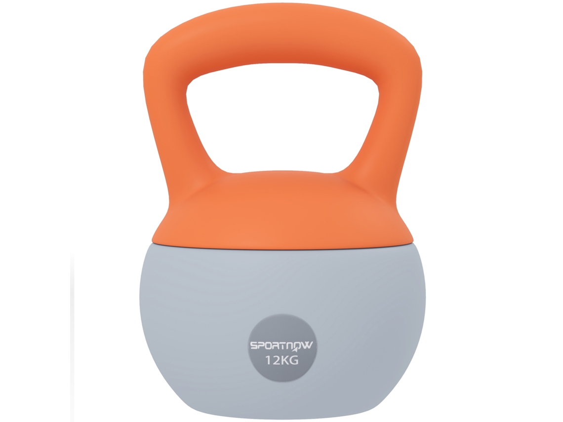 Kettlebell De Kg Pesa Russa Preenchida De Areia Metálica E Alça Antiderrapante Para Treino Em Casa Ginásio Ø21x30 Cm Laranja