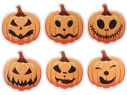 Conjunto de 6 tatuagens temporárias decorativas de Halloween para pisos, paredes e janelas - GOKOCO