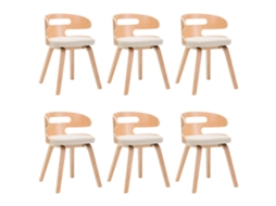 Dining Chair, Dining Chairs Vidaxl Creme Couro Artificial (n/a)