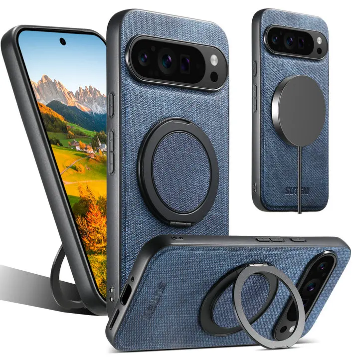 (azul, Google Pixel 7a) Capa Protetora De Couro Com Suporte Giratório De 360°, Resistente A Impressões Digitais, Oferece Proteção Completa.