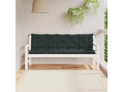 Vidaxl Almofadões P/ Banco De Jardim 2 Pcs Tecido Oxford Xadrez Preto