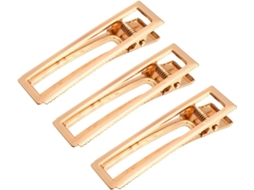 Conjunto De 3 Grampos De Cabelo Em Liga Dourada, Acessórios Elegantes Para Mulheres.