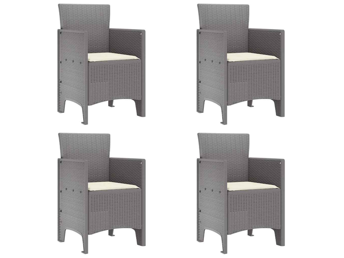 Maison Exclusive - Cadeira De Jardim 4 Unid. Cinzento-claro Polipropileno