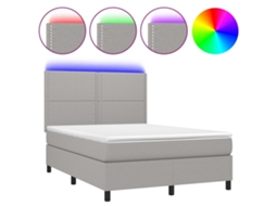 Box Spring Bed, Box Spring Beds Vidaxl Cinzeto Tecido (140 X 200 Cm)