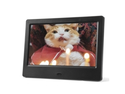 Porta-retratos Digital Hd De 7 Polegadas Formato 16:9 Preto Com Suporte Para Decoração De Casa E Controle Remoto
