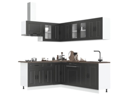Vidaxl 11 Peças Armário De Cozinha Conjunto Kalmar Preto