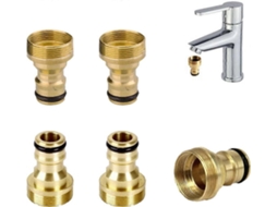Engate Rápido Em Latão, 5 Peças Adaptador De Acoplamento Antiferrugem Mangueira Roscada Torneira Adaptador Universal Conexão De Torneira Db