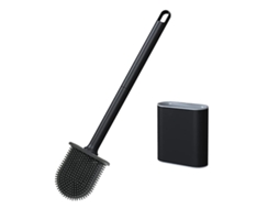Escova sanitária de silicone com suporte, cabo antiderrapante, limpeza profissional AQUAFORGE