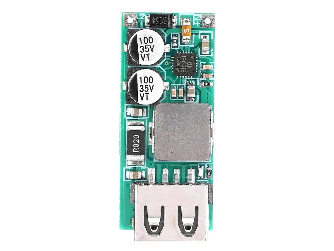 Módulo De Redução Dc-dc 10.5-32vdc Para 3-20v Usb+type-c Carga Rápida