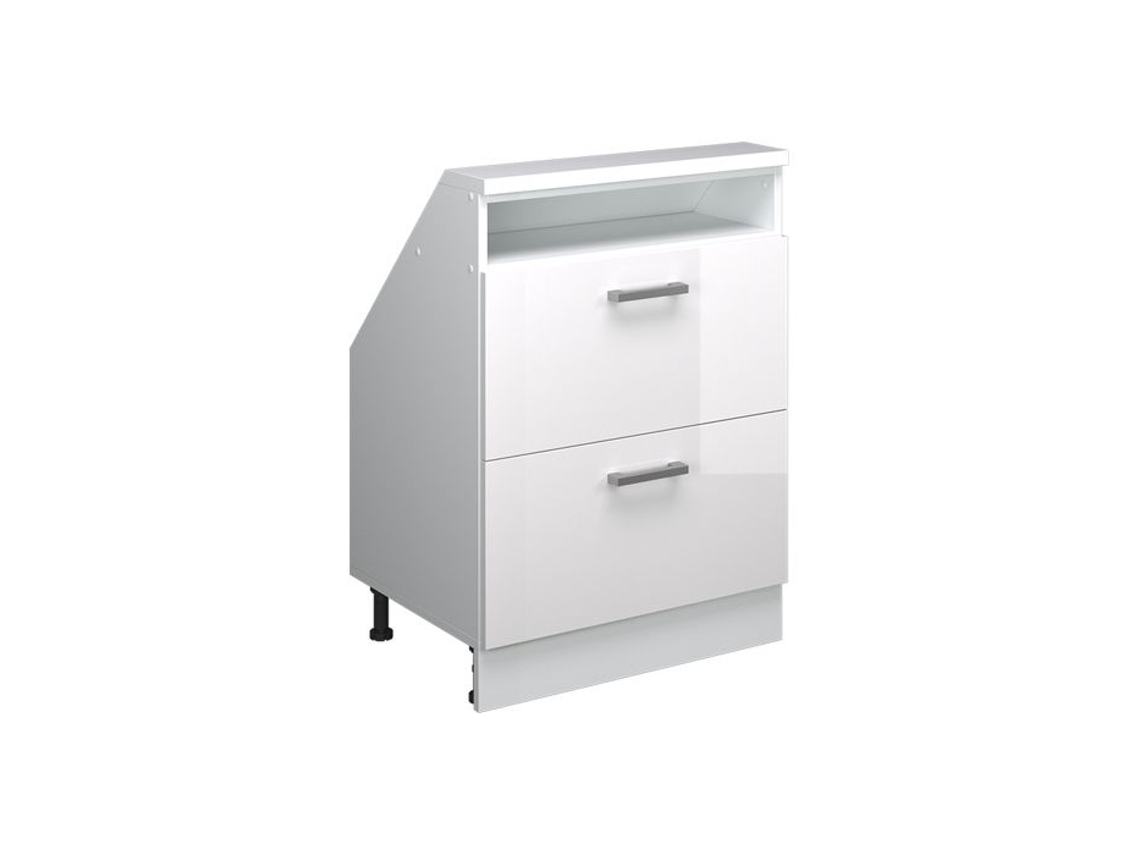 Móvel De Arrumação Em Inclinação Rion, Com 2 Gavetas, Branco Brilhante/branco, Branco, Vicco