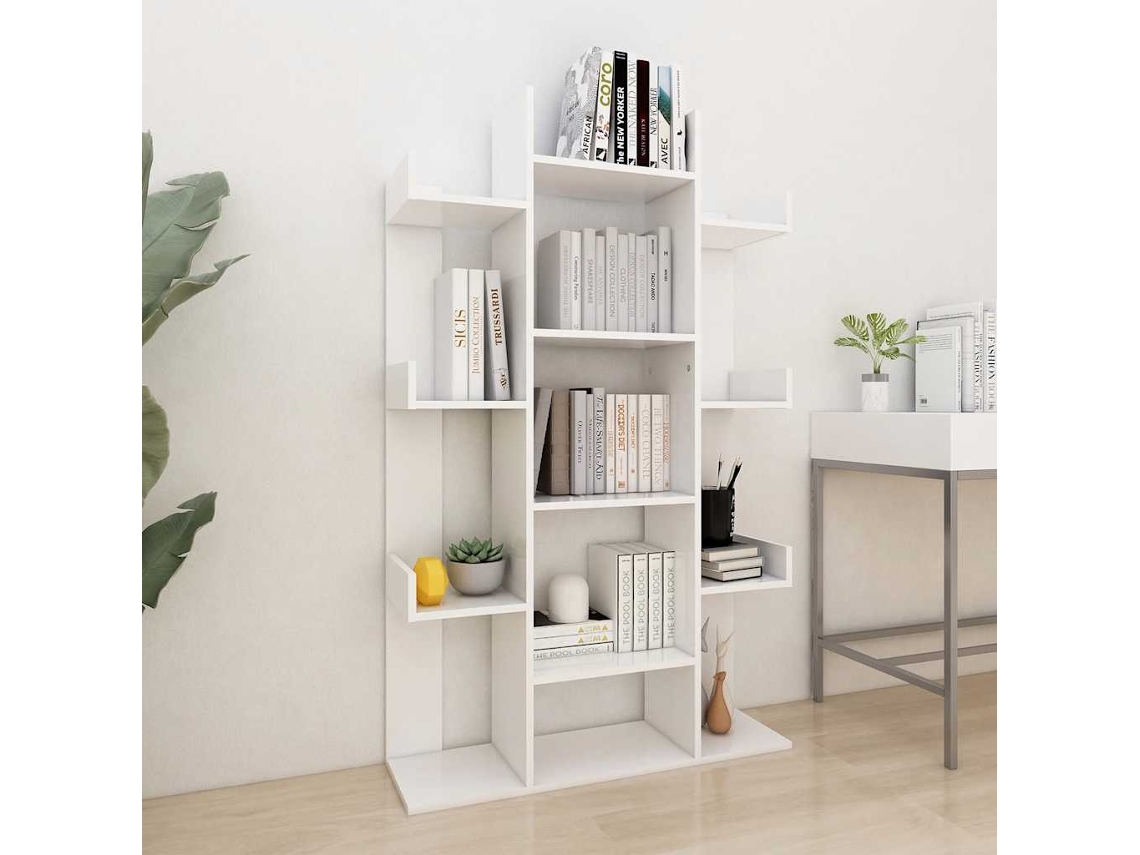 Vidaxl Estante 86x25,5x140 Cm Derivados De Madeira Branco