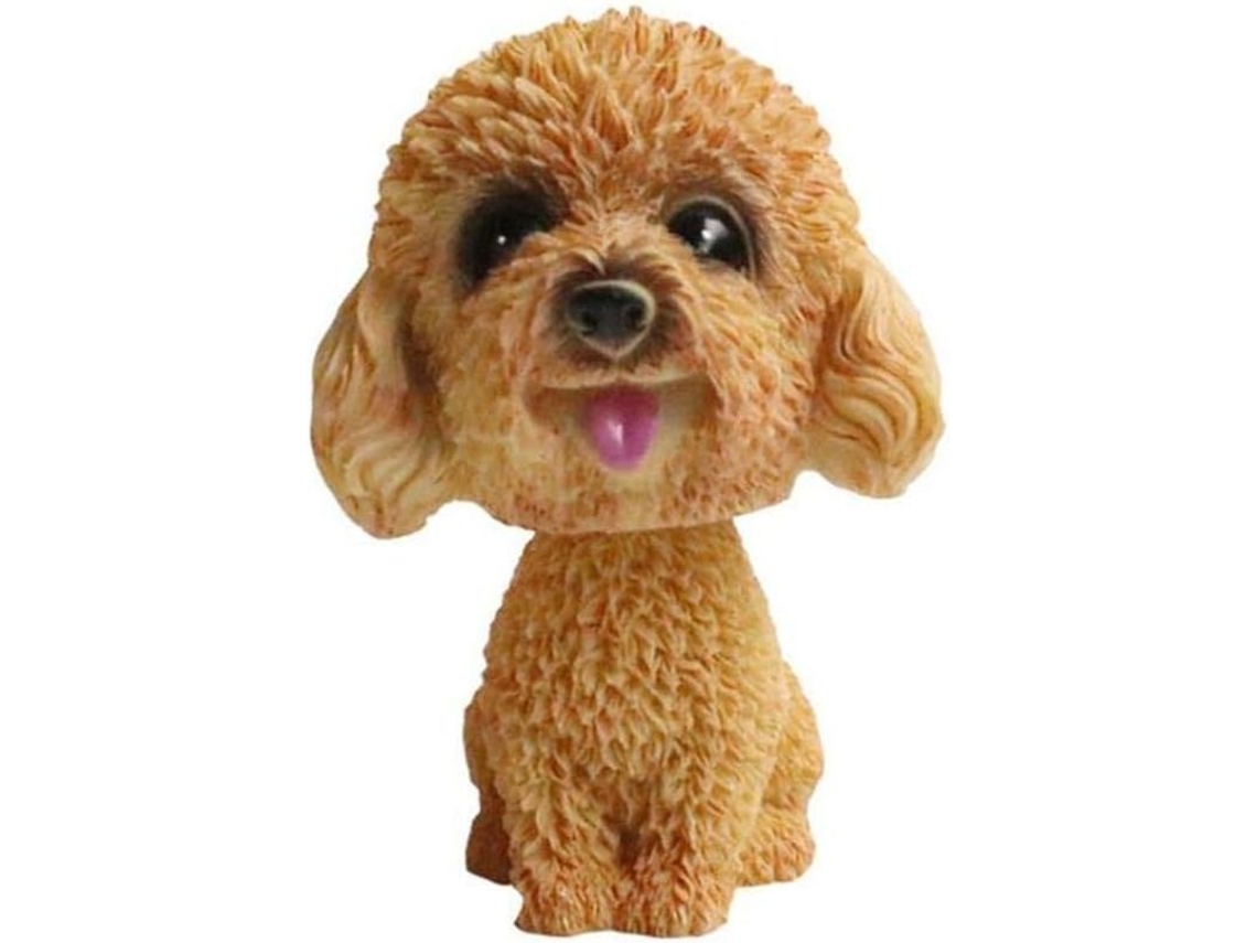Figura De Perro Con Cabeza Moviéndose Decoración De Coche Creativa Amarilla De Resina Accesorio