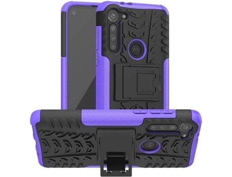 Suporte Textura Material para Motorola Moto G8 HONGWE. Premium Roxo