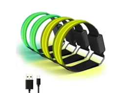 4 pulseiras BUSINESS LED recarregáveis com USB, faixa reflexiva ajustável, para corrida, ciclismo, esportes ao ar livre | S/MARCA