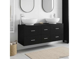 Vidaxl Conjunto De Móveis Para Banheiro 3 Unid. Preto
