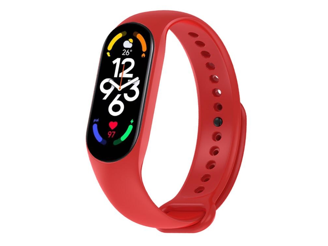 Capa para Xiaomi Smart Band 10/9/8 Silicone Cor Sólida Vermelha XIAOMOYU